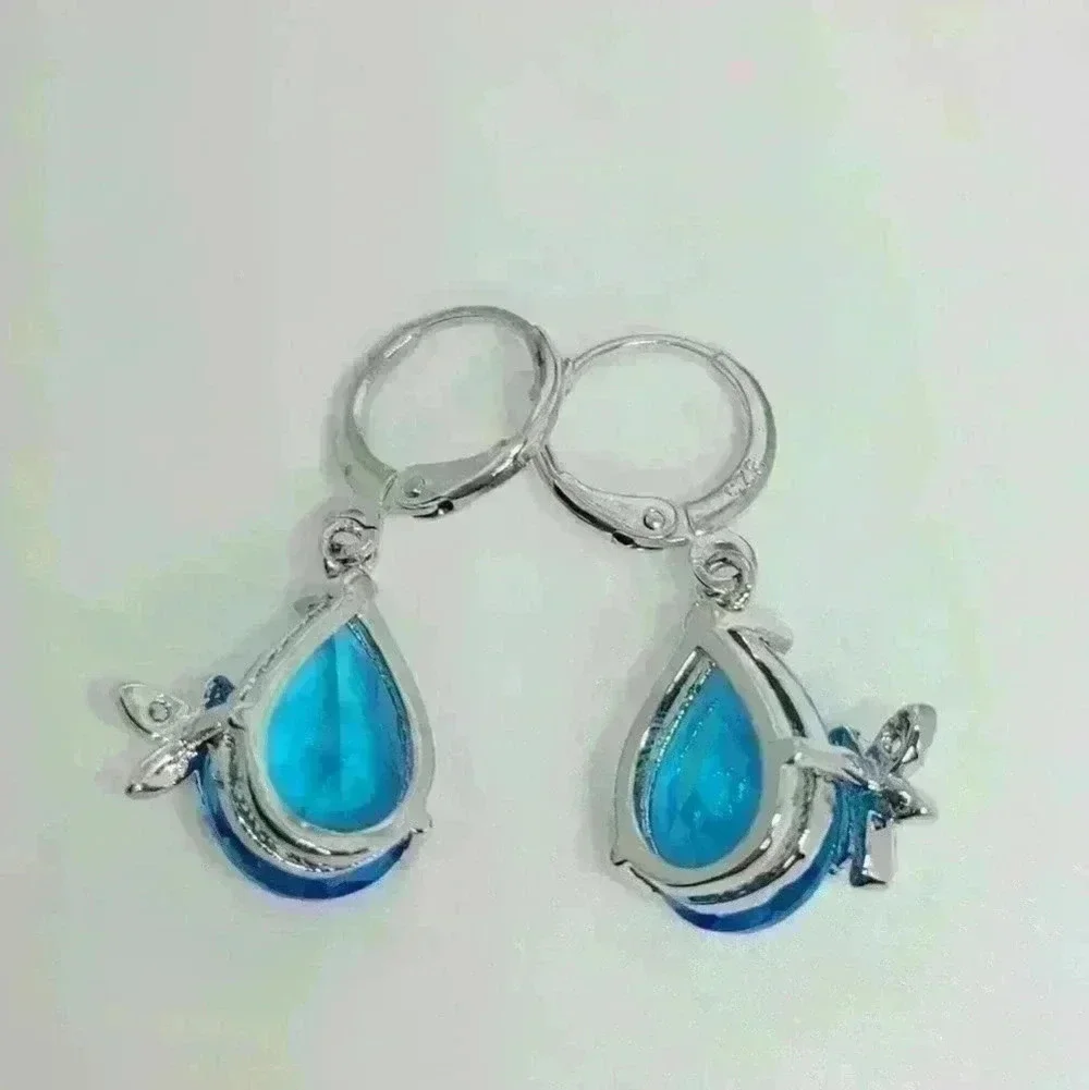 NWOT Stamped 925 Sterling Silver Austrian Crystal CZ Butterfly Jewelry S… - Picture 3 of 10
